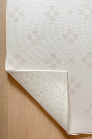 Padded Play Mat - Taupe Squares & Terrazzo